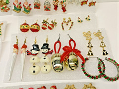 Vintage To Modern Lot of 40 Christmas Holiday Pierced Earrings Costume Jewelry