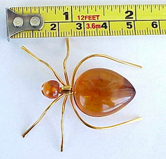 ✅BALTIC AMBER RUSSIA SOVIET INSECT SPIDER BROOCH 22k GOLD JEWELRY 老琥珀 PIN ORDER