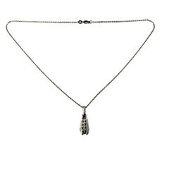 Vintage 14 Karat White Gold and Diamond Pendant Necklace #11398