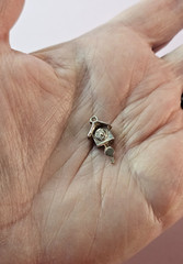 Vintage Sterling Silver CUCKOO CLOCK Charm Pendant 2.1gms 0.68″