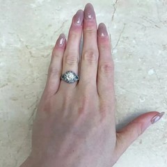 2.30Ct Art Deco Style Lab Created Diamond Anniversary 14K White Gold Finish Ring