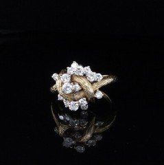 Handmade 1.40ct I Si Diamond Set Ladies 18K Gold Ring Size J Val $7925