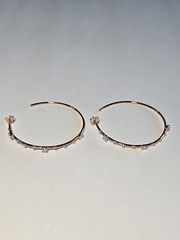 Sterling Silver Rose Gold Vermeil Large Hoop Earrings Marked JCL 925 CZ