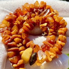 Vintage Baltic Amber Necklace 15.5” Choker Natural Raw Freeform Amber Beads