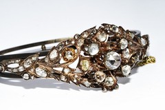 $18,000 4.00CT ANTIQUE NATURAL ROSE CUT DIAMOND BANGLE ORIGINAL ANTIQUE PATINA