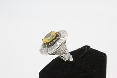 Contemporary Vermiel Sterling Silver Yellow CZ Ring Sz 5
