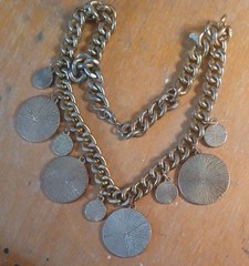 Massive Vtg Maltese Cross Coin Fringe Heavy Statement Collar Necklace