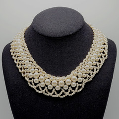 Faux Pearl Collar RBG Style Professional Old Style Elegance Necklace 18 Inch