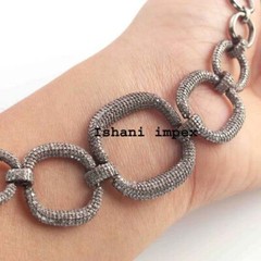Necklace Natural Rose Cut Diamond & 925 Sterling Silver Necklace Jewelry