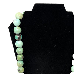 Estate Genuine Hubei Chinese Carved Turquoise .5″ Beads Necklace 33″ Long