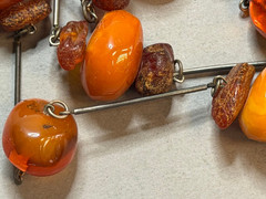 Vintage Baltic Amber Necklace 93g Huge Chunk Egg Yolk Landscape Honey Artist