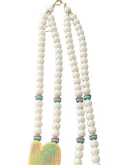 Japan Plastic Ceramic Beaded Double Strand Art Deco 1980’s Statement Necklace