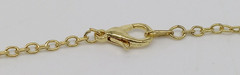 Faux Jade Green Oval Cabochon Gold Tone Pendant Chain Necklace Rhinestone Accent