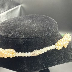 Elegant Vintage-Style Twisted Pearl – Gemstone Statement Necklace 19 Inches