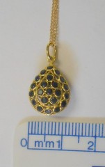 Sapphire Blue Color Gem 14K Yellow Gold Teardrop Pear Shape Pendant Necklace
