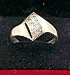 Vintage Elegant RING Silver 925 with Chic Bright Inserts -size: 8US (18mm) | #47