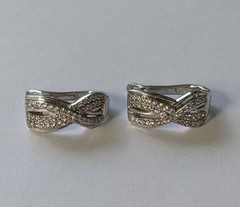 Vintage Earrings 925 silver Weight 3.51 g. Rhodium plated. Ukrainian jewelry.