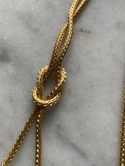 Museum Modern Art Double Snake 24K Plated Egyptian Lariat Necklace MMA WAG 1994