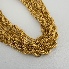 Vintage Multi Strand Gold Tone Necklace Goldette Layered Chains 20″