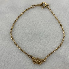 Vtg Avon Butterfly Chain Bracelet Dainty Minimalist Jewelry 6.5″ Signed Coquette