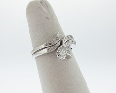 Genuine Diamonds Marquise 0.60ct Solid 14k White Gold Ring Set FREE Sizing
