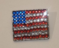 Vintage Jeweled American Flag Brooch Hat Pin Lapel Pin Patriotic USA – 1.03-in