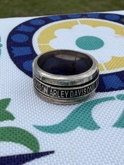 VTG HARLEY-DAVIDSON 925 Sterling Silver Vintage Mexico Spinner Band Ring Size 8