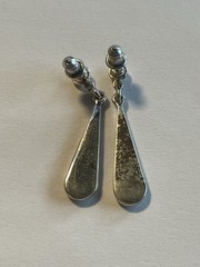 Vintage 925 Sterling Silver Earrings Elegant Teardrop Dangle Drop 1.25″ D384