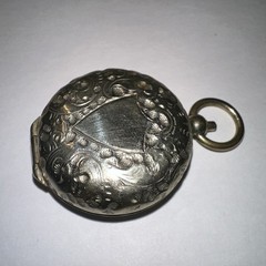 Antique German Silver Coin Locket Pendant Or Fob Charm