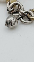 Lanvin Paris Statement Link Bracelet Signed Crystal Wood Resin Designer