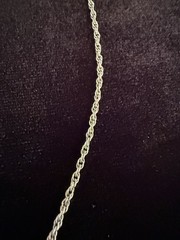 Vintage Sorrento Sterling Silver Oval Onyx Rope Chain Necklace 16”
