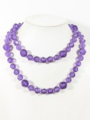 Vintage Purple Grape Lucite Bead Layering Necklaec Chunky Bold 36 in