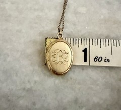 Vintage Roman Gold Filled Signed Photo Locket Pendant Necklace Chain EBF 18”