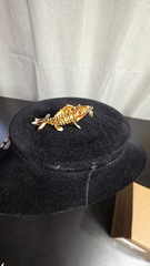 VINTAGE 925 STERLING SILVER ARTICULATED KOI FISH PENDANT ORANGE ENAMEL CLOISONNE