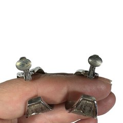 Vintage Clip On Hoop Earrings Silver Tone Textured