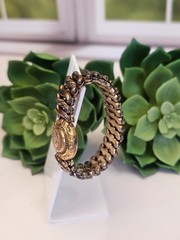 WWII Sweetheart Expansion Bracelet D.F.Briggs Co. “Carmen” Script “K E N” 10K GF
