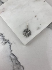 Vintage 925 Sterling Silver Deco Marcasite Minimal Pendant