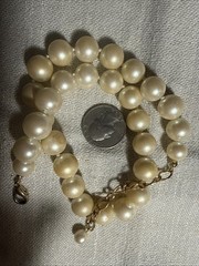 #4 Vintage Faux Pearl Beaded Necklace Gold-Tone Clasp Classic Elegant Strand