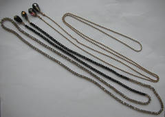 2- ANTIQUE ART DECO GLASS BEADED NECKLACE 46 INCHES LONG FLAPPER BOHO CHIC