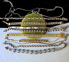 Lot Of 12 Vintage To Now Silver Gold Tone Bracelets