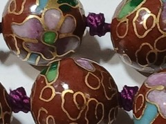 Cloisonne Strung 12mm Beaded Necklace 28″