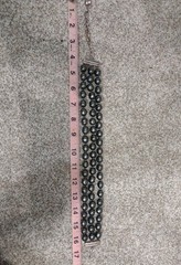 Carol Lee Dark Grey Individually Knotted Baroque Pearl Three Row Necklace 17 In