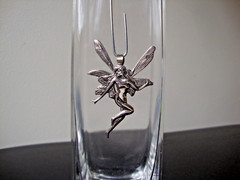 VINTAGE LARGE 3D ART NOUVEAU FAIRY SPIRIT GUIDE STERLING SILVER 925 PIN/PENDANT