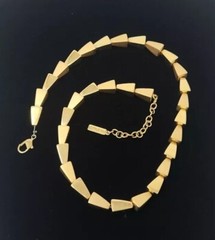 Napier Square Pyramid Gold Tone Heavy Necklace Geometric Necklace 16″-18″ VTG
