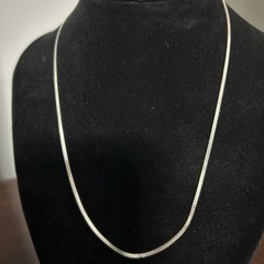Vintage Italy Herringbone Chain Necklace 15″ 925 Sterling Silver 2mm 1.81grams