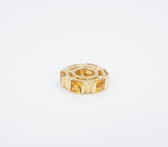 Vintage Storywheel 14k Citrine Slide Charm Yellow Gold 10mm Nancy Brown CHS2288