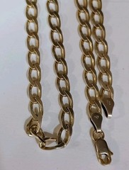 STERLING SILVER CURB LINK CABLE CHAIN MENS WOMENS UNISEX NECKLACE ITALY 20″