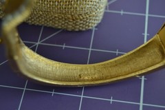 Vintage CIRO Inset White/Clear Crystal Rhinestone Bracelet Bangle Gold Tone READ