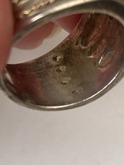 Vintage Chateau D’Argent Solid Sterling 925 Modernist Ring W 14K Gold Rope Band
