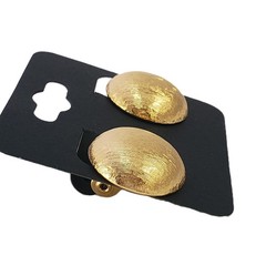 MONET Domed Round Textured Classic Gold Tone CLIP Earrings 7/8″
